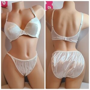 Rare VTG Frederick's High Gloss Second Skin Bra/ Panty Set Size 36C/Lg
